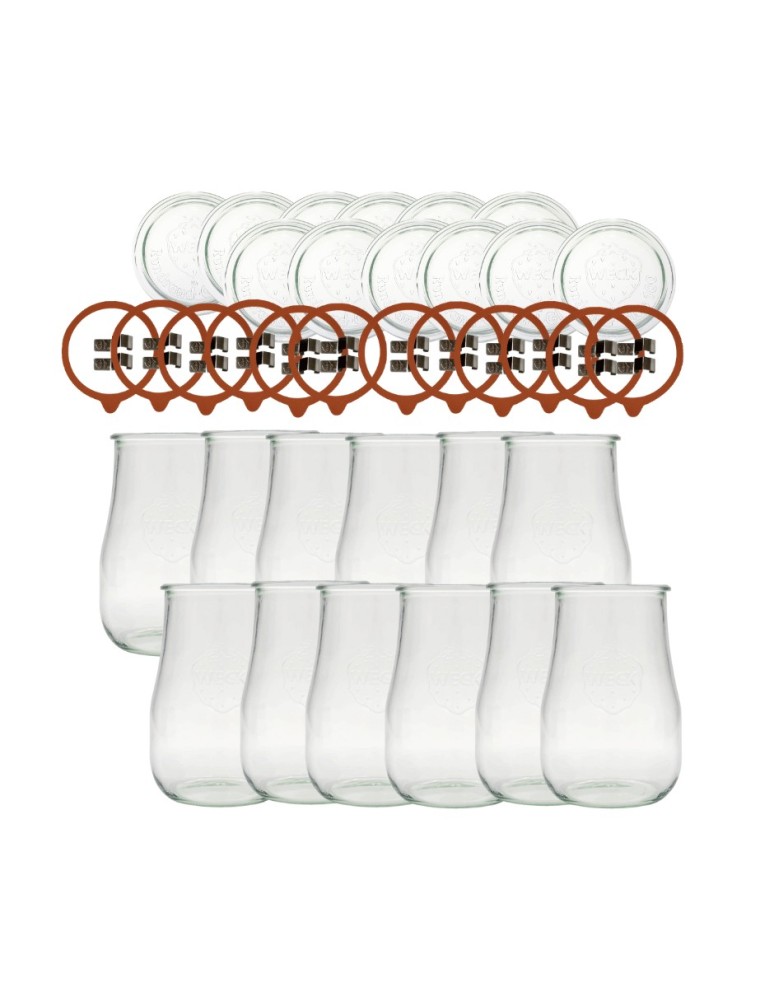 Słoiki weck - Słoiki Weck 1750ml 1,75l wazon TULIP żaroodporne zapinki wieko gumka 12szt - product MODO24.PL 2