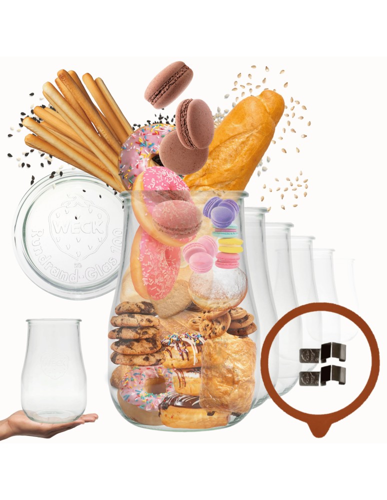 Słoiki weck - Słoiki Weck 1,75l 1750ml TULIP żaroodporne zapinki wieko gumka 6szt słoik - produkt MODO24.PL 1