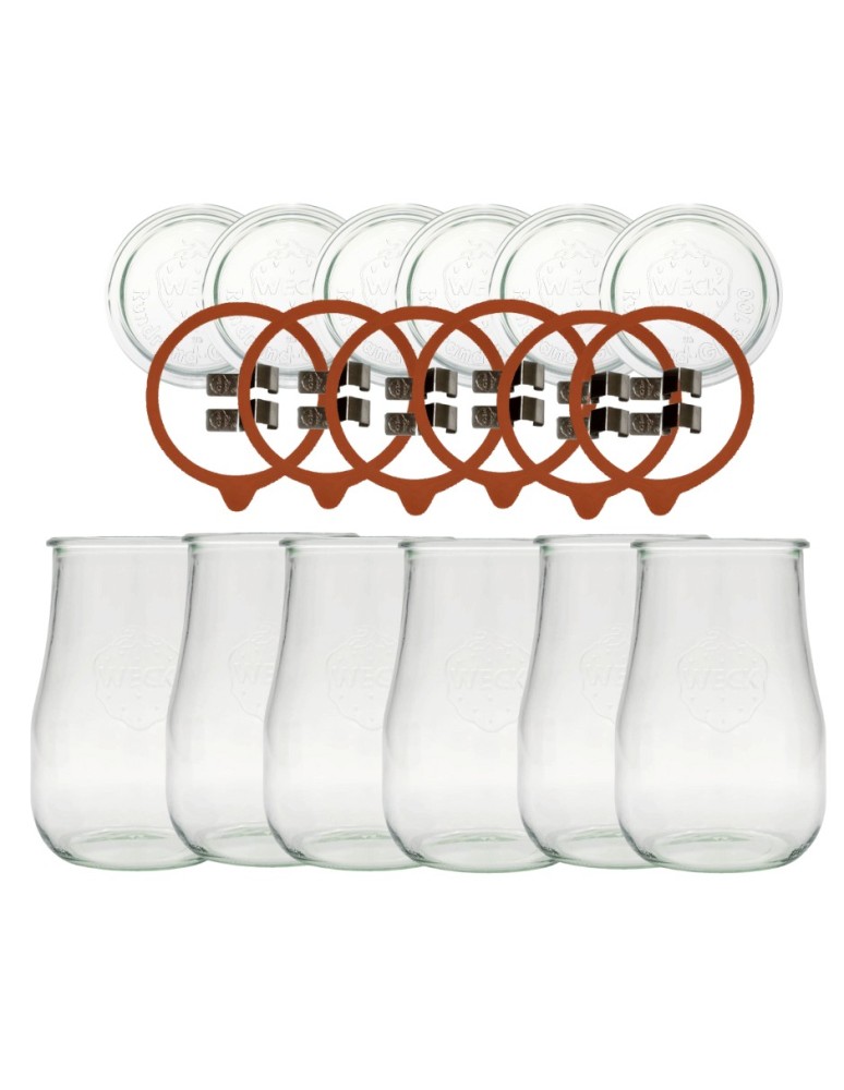 Słoiki weck - Słoiki Weck 1,75l 1750ml TULIP żaroodporne zapinki wieko gumka 6szt słoik - product MODO24.PL 2