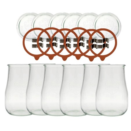 Słoiki Weck 1,75l 1750ml TULIP żaroodporne zapinki wieko gumka 6szt słoik