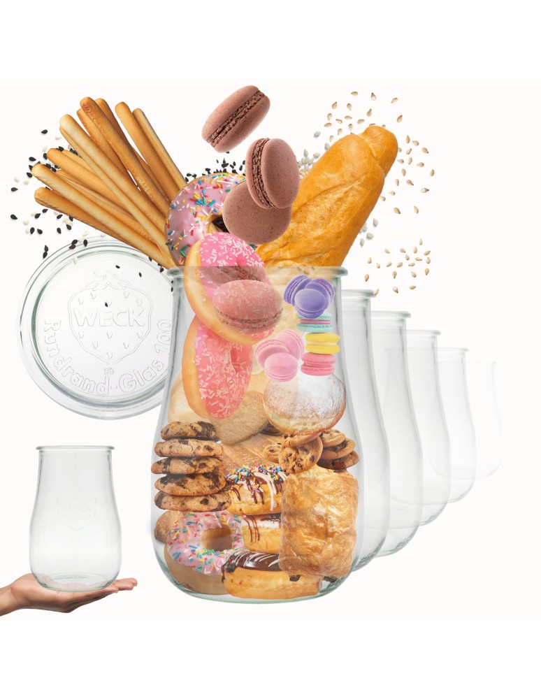 Słoiki weck - Słoiki Weck 1,75l słoiki wazon TULIP wieka szkło 12szt butelki słoje 1750ml - produkt MODO24.PL 1