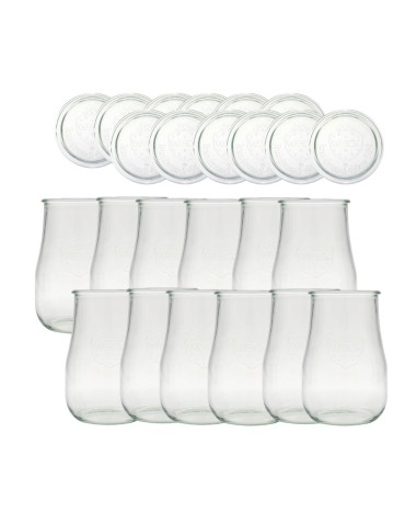 Słoiki Weck 1,75l słoiki wazon TULIP wieka szkło 12szt butelki słoje 1750ml - produkt 2