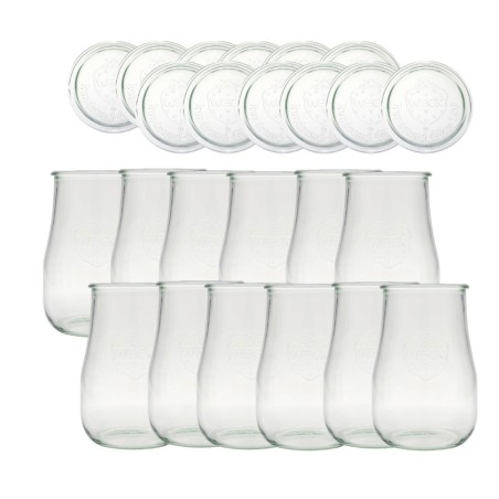 Słoiki Weck 1,75l słoiki wazon TULIP wieka szkło 12szt butelki słoje 1750ml