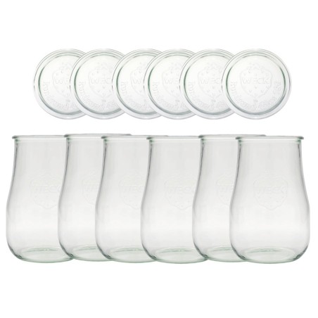 Słoiki Weck 1,75l słoiki wazon TULIP wieka szklane 6szt butelki 1750ml weki