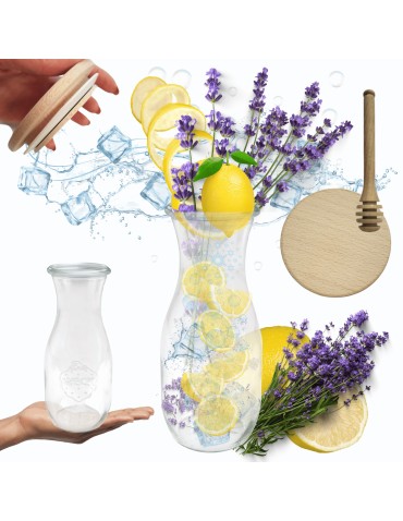 Słoiki WECK / drewniane wieko, nabierak KARAFKA 1l 1062ml BUTELKA