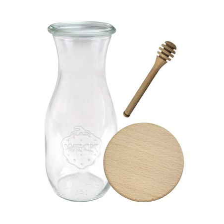 Słoiki WECK / drewniane wieko, nabierak KARAFKA 1l 1062ml BUTELKA