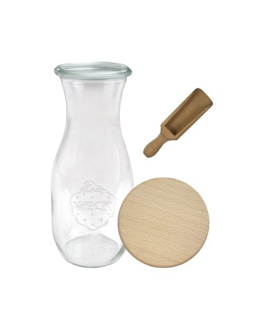 Słoiki WECK / drewniane wieko, miarka KARAFKA 1l 1062ml BUTELKA - produkt 2