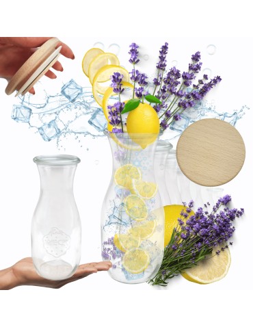 Słoiki WECK 12szt/ drewniane wieko KARAFKA 1l 1062ml BUTELKA