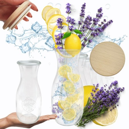 Słoiki WECK 12szt/ drewniane wieko KARAFKA 1l 1062ml BUTELKA