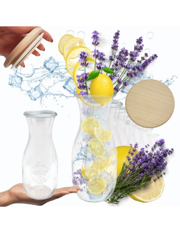 Słoiki WECK 6szt/ drewniane wieko KARAFKA 1l 1062ml BUTELKA