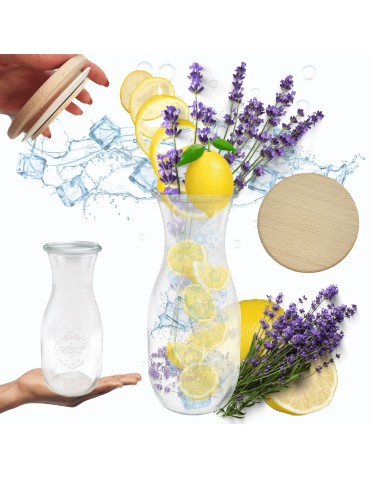 Słoiki WECK / drewniane wieko KARAFKA 1l 1062ml BUTELKA