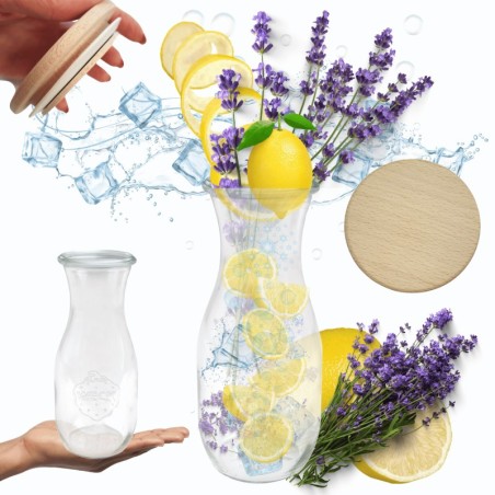 Słoiki WECK / drewniane wieko KARAFKA 1l 1062ml BUTELKA