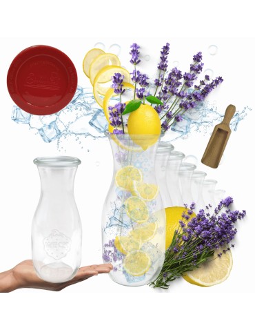 Słoiki i butelki - Słoiki WECK 12szt/ silikonowe wieko, miarka KARAFKA 1l 1062ml BUTELKA - product 11