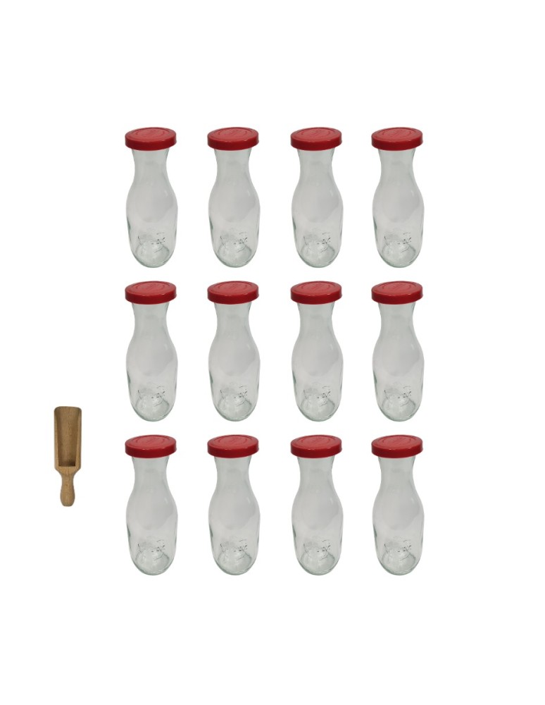 Słoiki i butelki - Słoiki WECK 12szt/ silikonowe wieko, miarka KARAFKA 1l 1062ml BUTELKA - product MODO24.PL 12