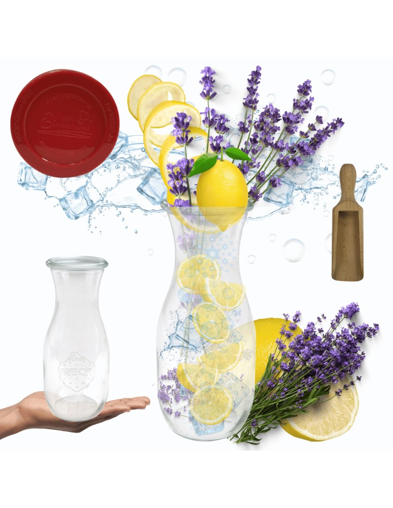 Słoiki i butelki - Słoiki WECK / silikonowe wieko, miarka KARAFKA 1l 1062ml BUTELKA - product MODO24.PL 11