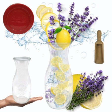 Słoiki WECK / silikonowe wieko, miarka KARAFKA 1l 1062ml BUTELKA