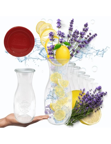 Słoiki i butelki - Słoiki WECK 12szt/ silikonowe wieko KARAFKA 1l 1062ml BUTELKA - product 11