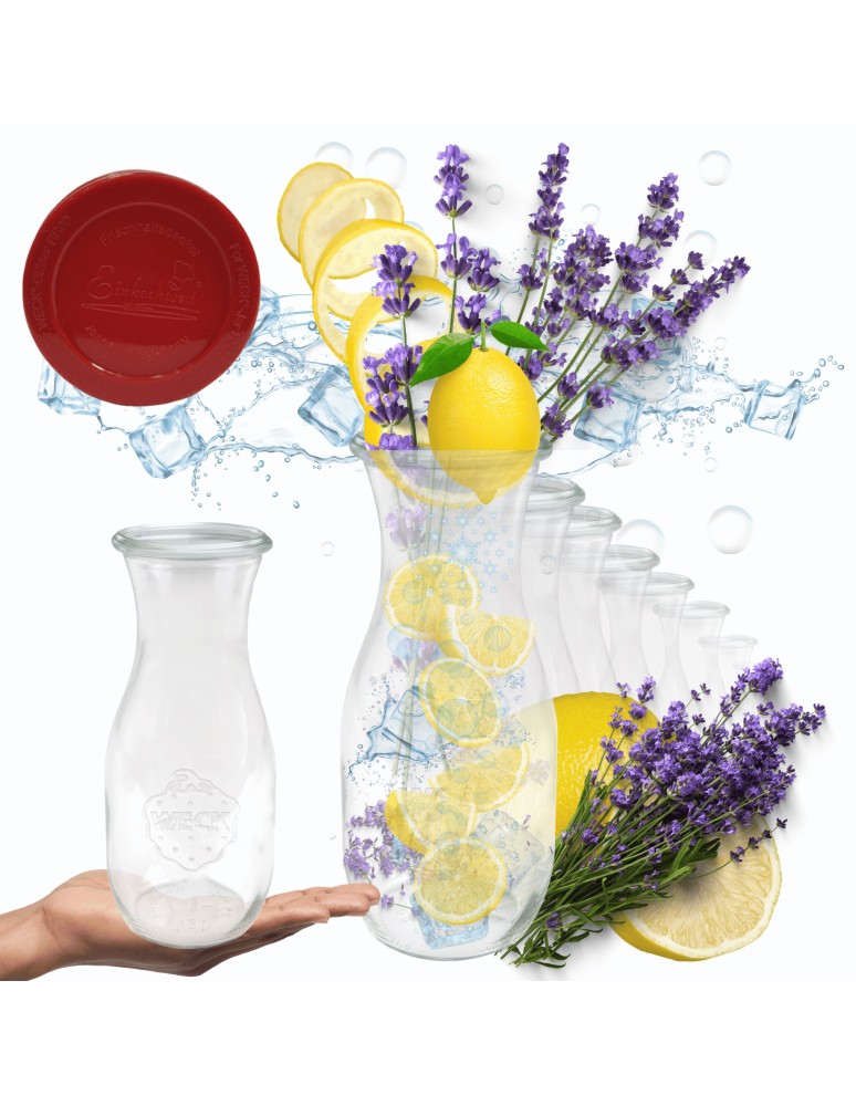 Słoiki i butelki - Słoiki WECK 6szt/ silikonowe wieko KARAFKA 1l 1062ml BUTELKA - product MODO24.PL 11