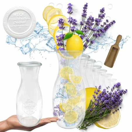 Słoiki WECK 12szt/ plastikowe wieko, miarka KARAFKA 1l 1062ml BUTELKA