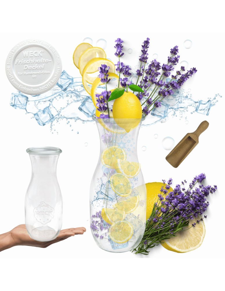 Słoiki i butelki - Słoiki WECK / plastikowe wieko, miarka KARAFKA 1l 1062ml BUTELKA - product MODO24.PL 11