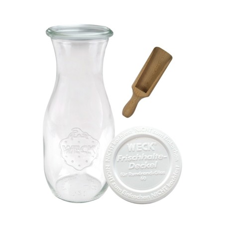 Słoiki WECK / plastikowe wieko, miarka KARAFKA 1l 1062ml BUTELKA