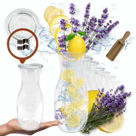 Słoiki WECK 12szt/ szklane wieko, miarka KARAFKA 1l 1062ml BUTELKA