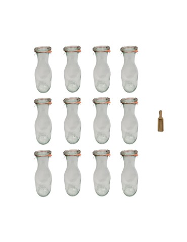 Słoiki i butelki - Słoiki WECK 12szt/ szklane wieko, miarka KARAFKA 1l 1062ml BUTELKA - product 12