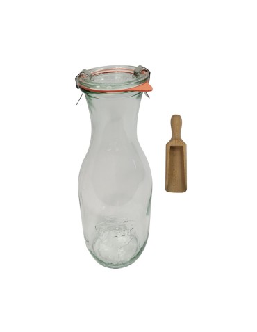 Słoiki i butelki - Słoiki WECK / szklane wieko, miarka KARAFKA 1l 1062ml BUTELKA - product 12
