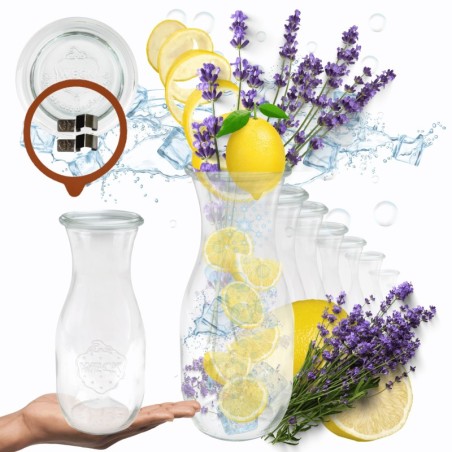 Słoiki WECK 12szt/ szkl. wieko,gumka, bl KARAFKA 1l 1062ml BUTELKA