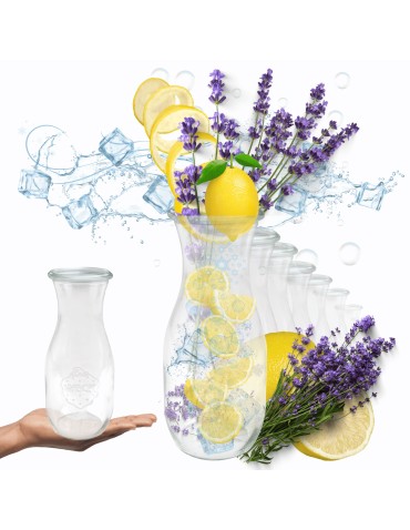 Słoiki i butelki - Słoiki WECK 6szt/ żaroodporna KARAFKA 1l 1062ml BUTELKA - product 11