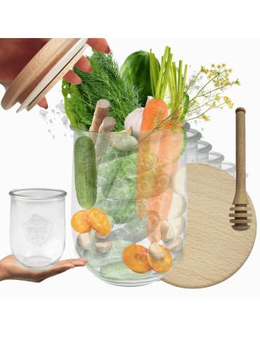 Słoiki WECK 12szt/ drewniane wieko, nabierak słoik 1l 1062ml TULIP