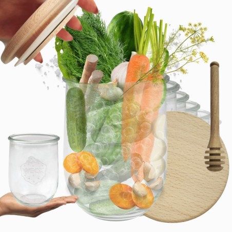 Słoiki WECK 12szt/ drewniane wieko, nabierak słoik 1l 1062ml TULIP