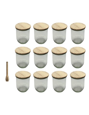 Słoiki WECK 12szt/ drewniane wieko, nabierak słoik 1l 1062ml TULIP - produkt 2