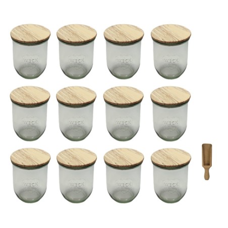 Słoiki WECK 12szt/ drewniane wieko, miarka słoik 1l 1062ml TULIP