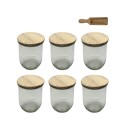 Słoiki WECK 6szt/ drewniane wieko, miarka słoik 1l 1062ml TULIP