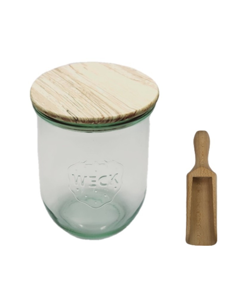 Słoiki i butelki - Słoiki WECK / drewniane wieko, miarka słoik 1l 1062ml TULIP - product MODO24.PL 2