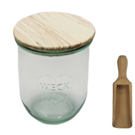 Słoiki WECK / drewniane wieko, miarka słoik 1l 1062ml TULIP