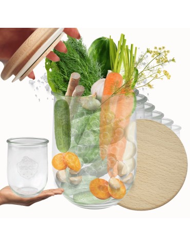 Słoiki WECK 6szt/ drewniane wieko słoik 1l 1062ml TULIP