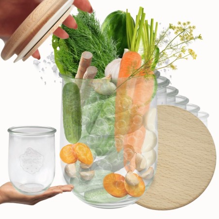 Słoiki WECK 6szt/ drewniane wieko słoik 1l 1062ml TULIP