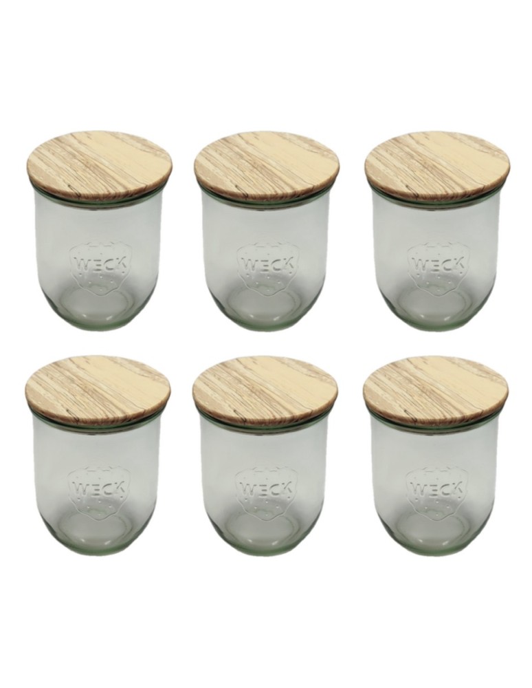 Słoiki i butelki - Słoiki WECK 6szt/ drewniane wieko słoik 1l 1062ml TULIP - product MODO24.PL 2