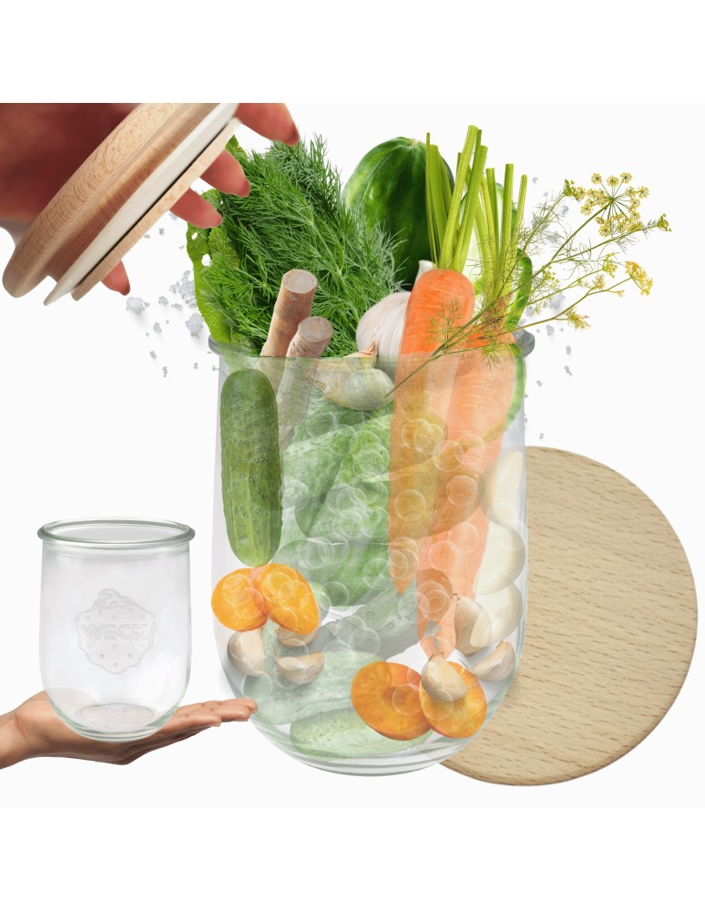 Słoiki i butelki - Słoiki WECK / drewniane wieko słoik 1l 1062ml TULIP - produkt MODO24.PL 1