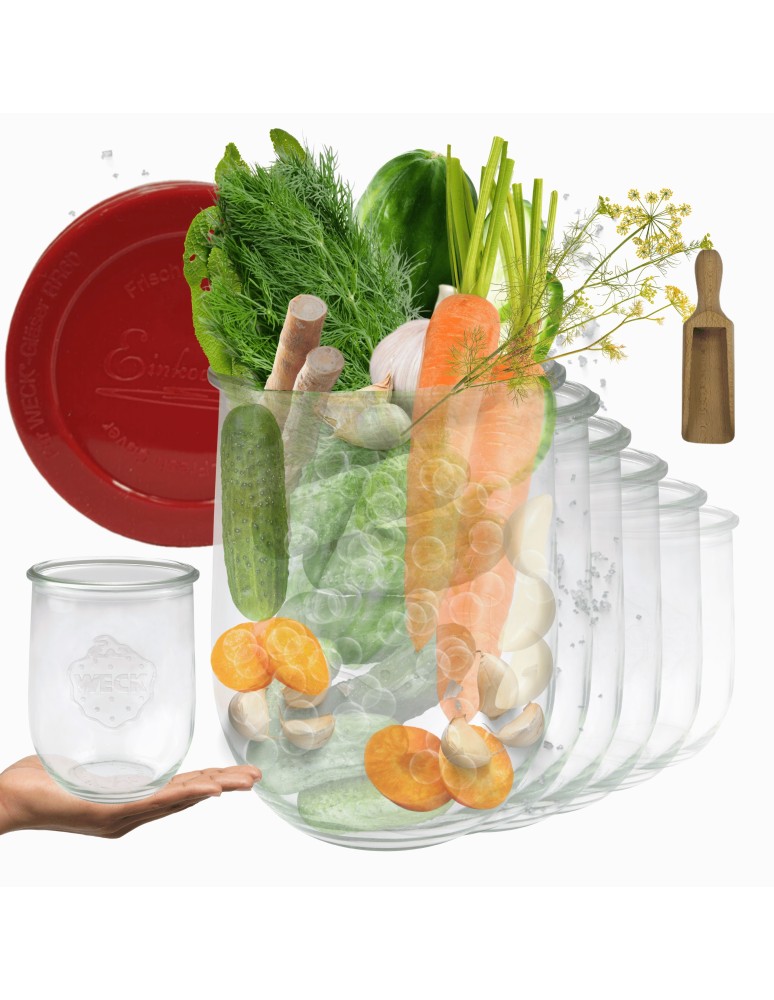 Słoiki i butelki - Słoiki WECK 12szt/ silikonowe wieko, miarka słoik 1l 1062ml TULIP - produkt MODO24.PL 1
