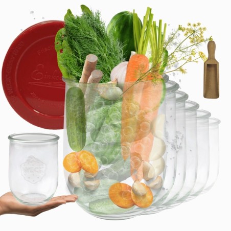 Słoiki WECK 12szt/ silikonowe wieko, miarka słoik 1l 1062ml TULIP