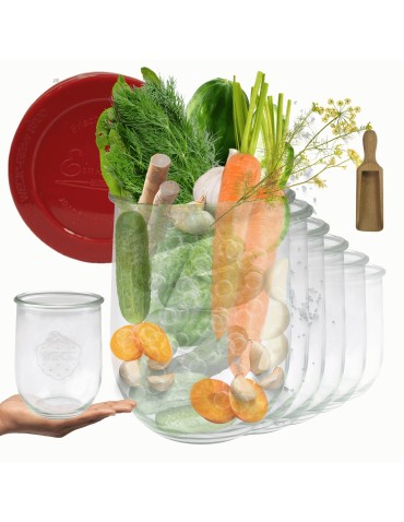 Słoiki WECK 6szt/ silikonowe wieko, miarka słoik 1l 1062ml TULIP