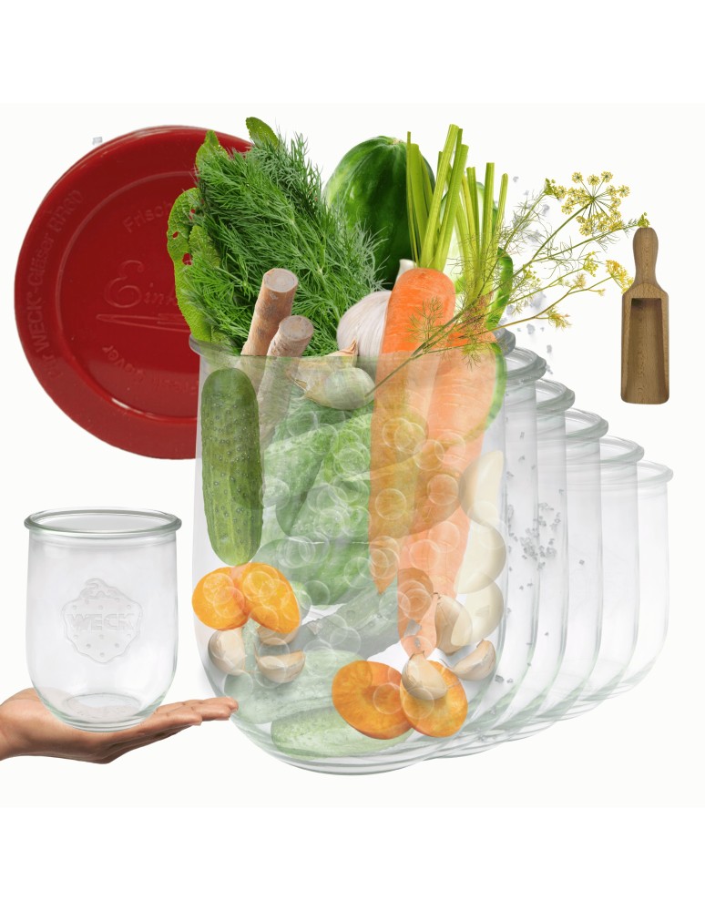 Słoiki i butelki - Słoiki WECK 6szt/ silikonowe wieko, miarka słoik 1l 1062ml TULIP - produkt MODO24.PL 1