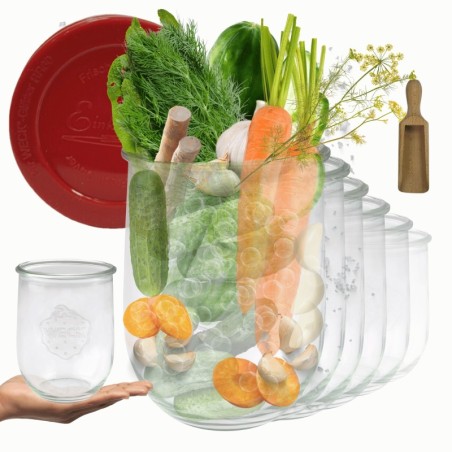 Słoiki WECK 6szt/ silikonowe wieko, miarka słoik 1l 1062ml TULIP