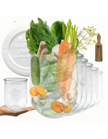 Słoiki WECK 12szt/ plastikowe wieko, miarka słoik 1l 1062ml TULIP