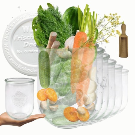 Słoiki WECK 12szt/ plastikowe wieko, miarka słoik 1l 1062ml TULIP