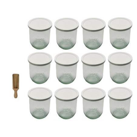 Słoiki WECK 12szt/ plastikowe wieko, miarka słoik 1l 1062ml TULIP