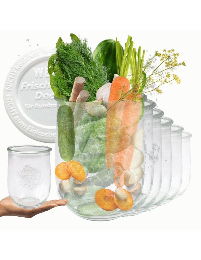 Słoiki i butelki - Słoiki WECK 6szt/ plastikowe wieko słoik 1l 1062ml TULIP - produkt MODO24.PL 1